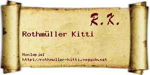 Rothmüller Kitti névjegykártya